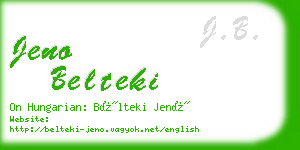 jeno belteki business card